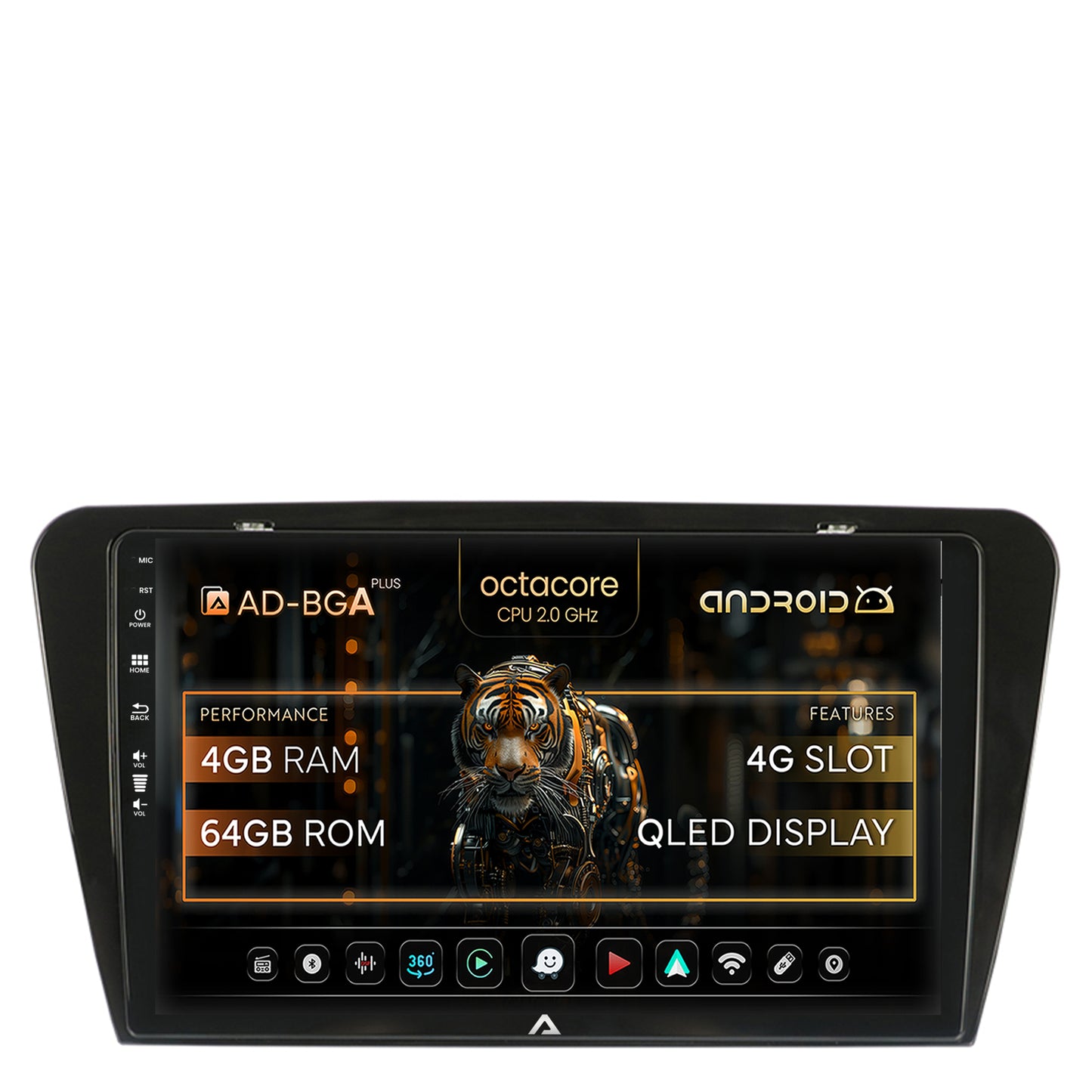 Navigatie Skoda Octavia 3 (2013-2018), Android, A-Octacore / 4GB RAM + 64GB ROM, 10.1 Inch - AD-BGA10004+AD-BGRKIT026