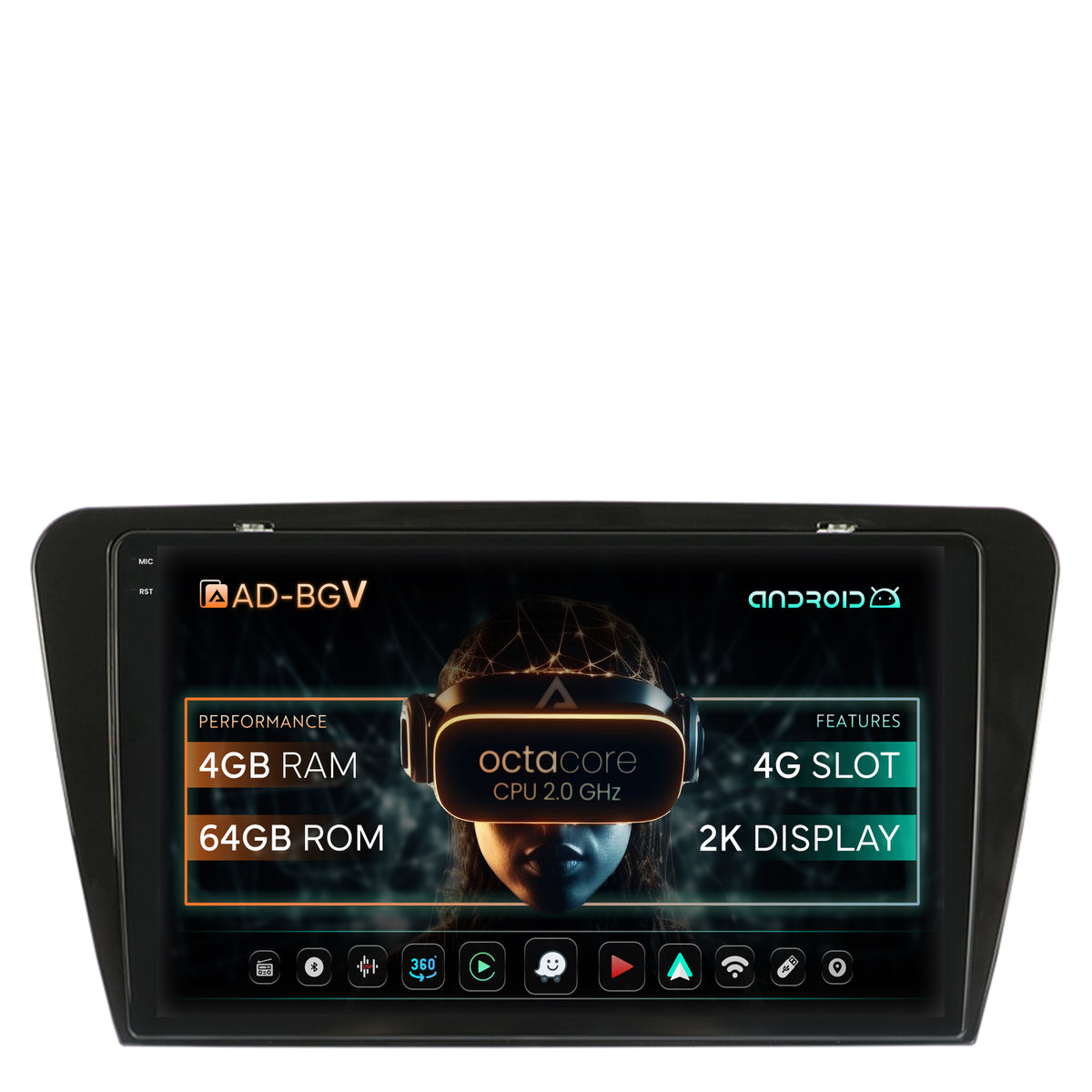 Navigatie Skoda Octavia 3 (2013-2018), Android, V-Octacore / 4GB RAM + 64GB ROM, 10.36 Inch - AD-BGV10004+AD-BGRKIT026