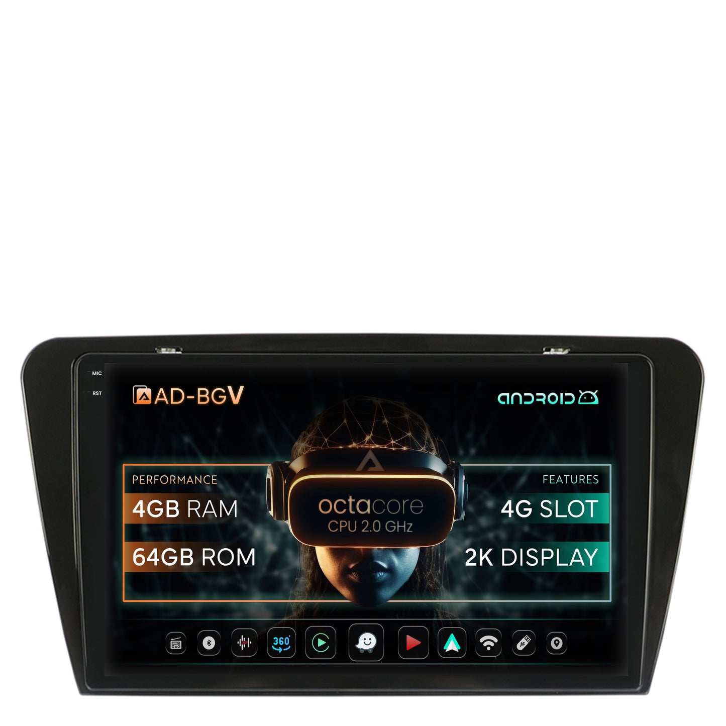 Navigatie Skoda Octavia 3 (2013-2018), Android, V-Octacore / 4GB RAM + 64GB ROM, 10.36 Inch - AD-BGV10004+AD-BGRKIT026