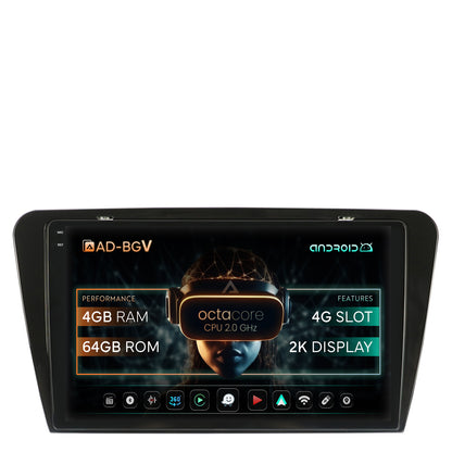 Navigatie Skoda Octavia 3 (2013-2018), Android, V-Octacore / 4GB RAM + 64GB ROM, 10.36 Inch - AD-BGV10004+AD-BGRKIT026