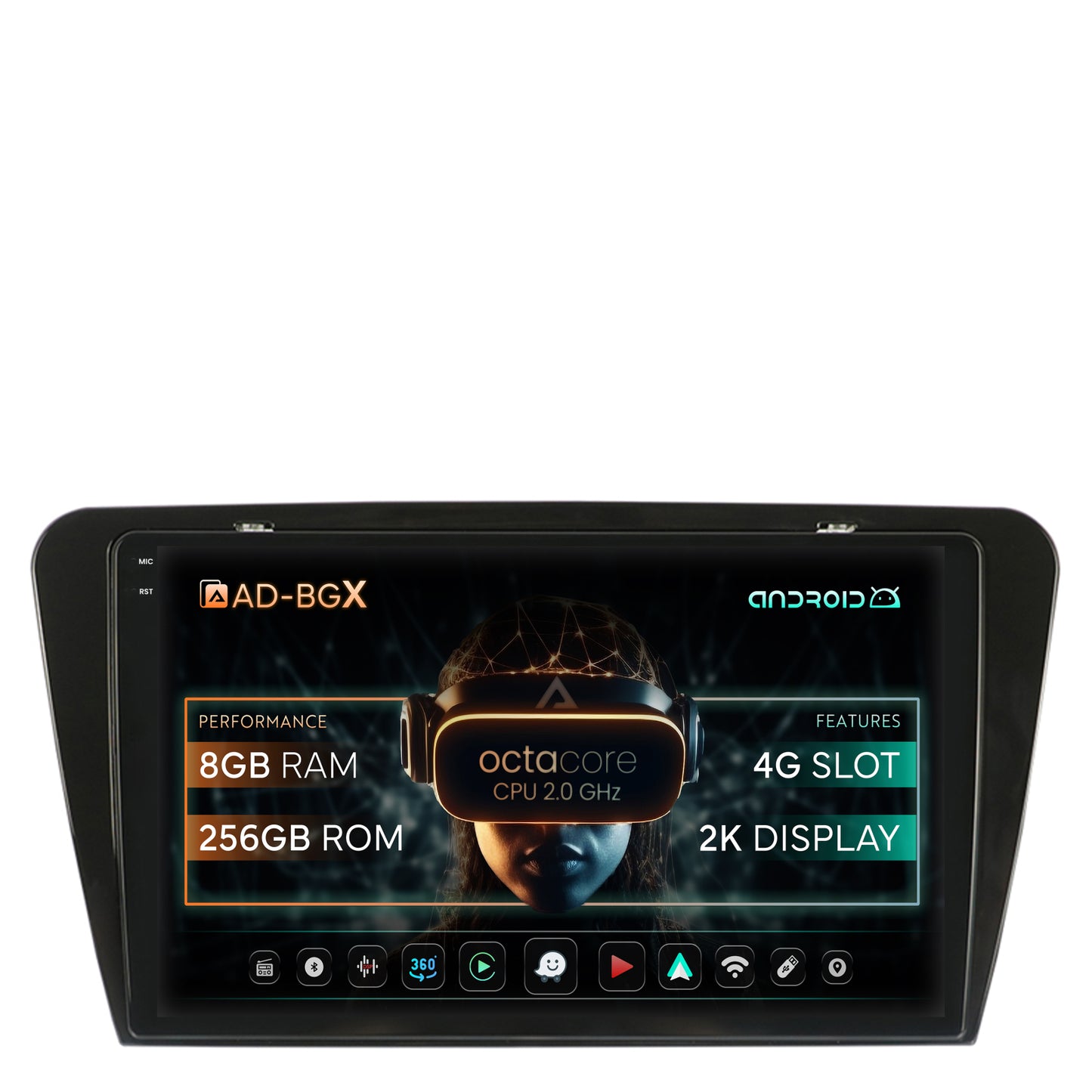 Navigatie Skoda Octavia 3 (2013-2018), Android, X-Octacore / 8GB RAM + 256GB ROM, 10.36 Inch - AD-BGX10008+AD-BGRKIT026
