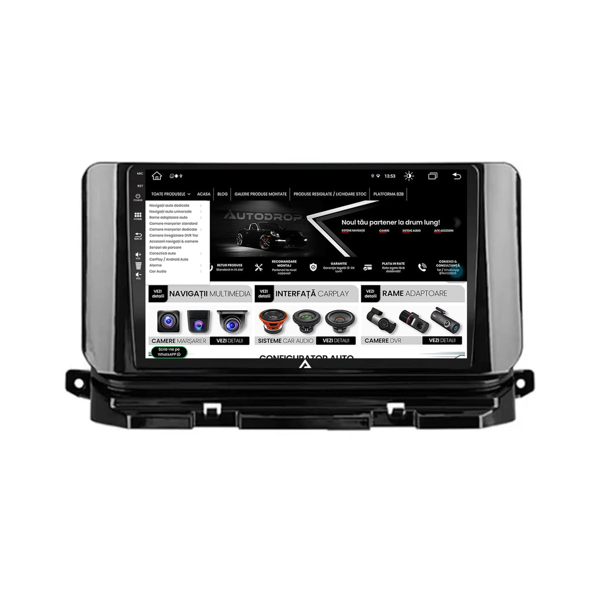 Navigatie Skoda Octavia 4 (2021+), Android, Z-Octacore / 8GB RAM + 256GB ROM, 10.1 Inch - AD-BGZ10008+AD-BGRKIT010