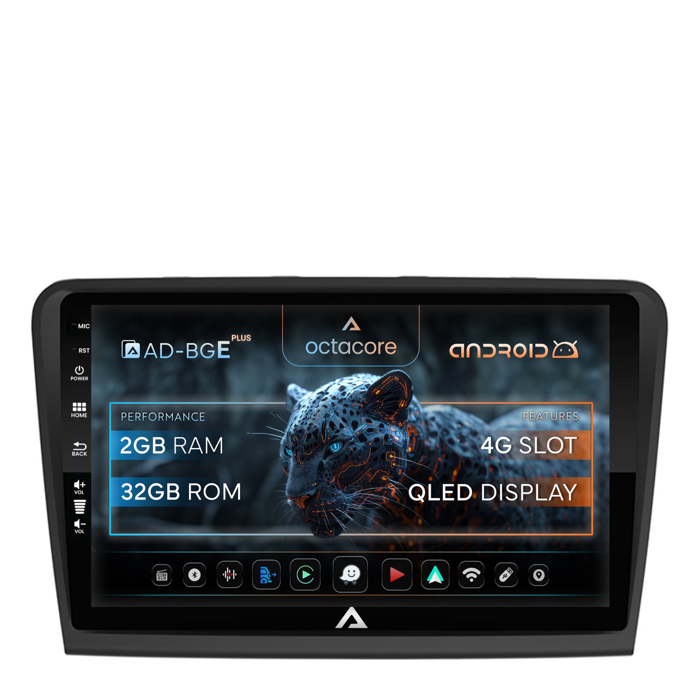 Navigatie Skoda Superb 2 (2008-2015), Android, E-Octacore / 2GB RAM + 32GB ROM, 10.1 Inch - AD-BGE10002+AD-BGRKIT043