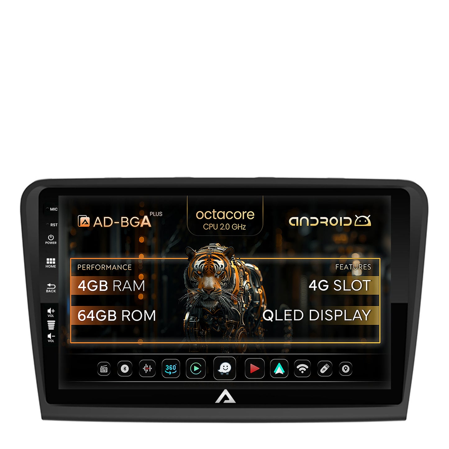 Navigatie Skoda Superb 2 (2008-2015), Android, A-Octacore / 4GB RAM + 64GB ROM, 10.1 Inch - AD-BGA10004+AD-BGRKIT043