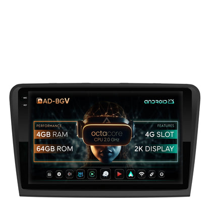Navigatie Skoda Superb 2 (2008-2015), Android, V-Octacore / 4GB RAM + 64GB ROM, 10.36 Inch - AD-BGV10004+AD-BGRKIT043