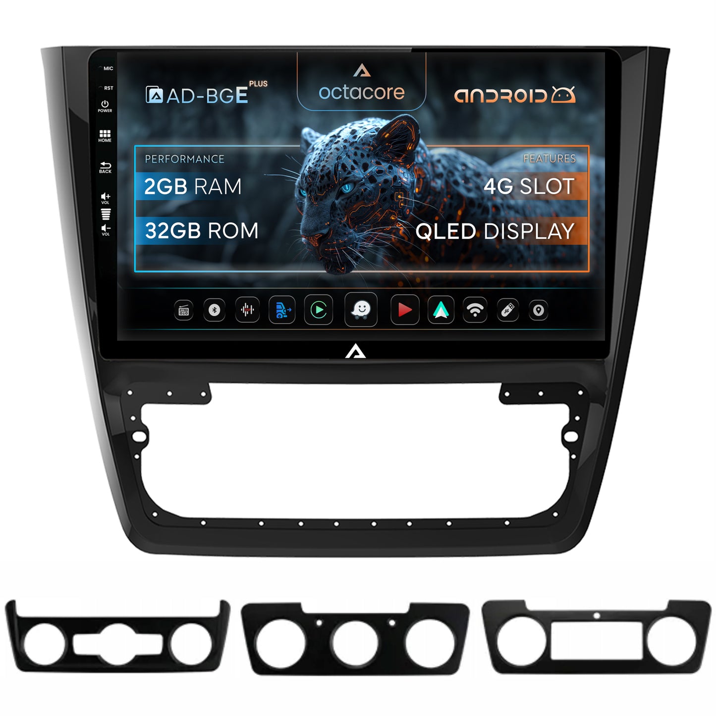 Navigatie Skoda Yeti, Android, E-Octacore / 2GB RAM + 32GB ROM, 10.1 Inch - AD-BGE10002+AD-BGRKIT040