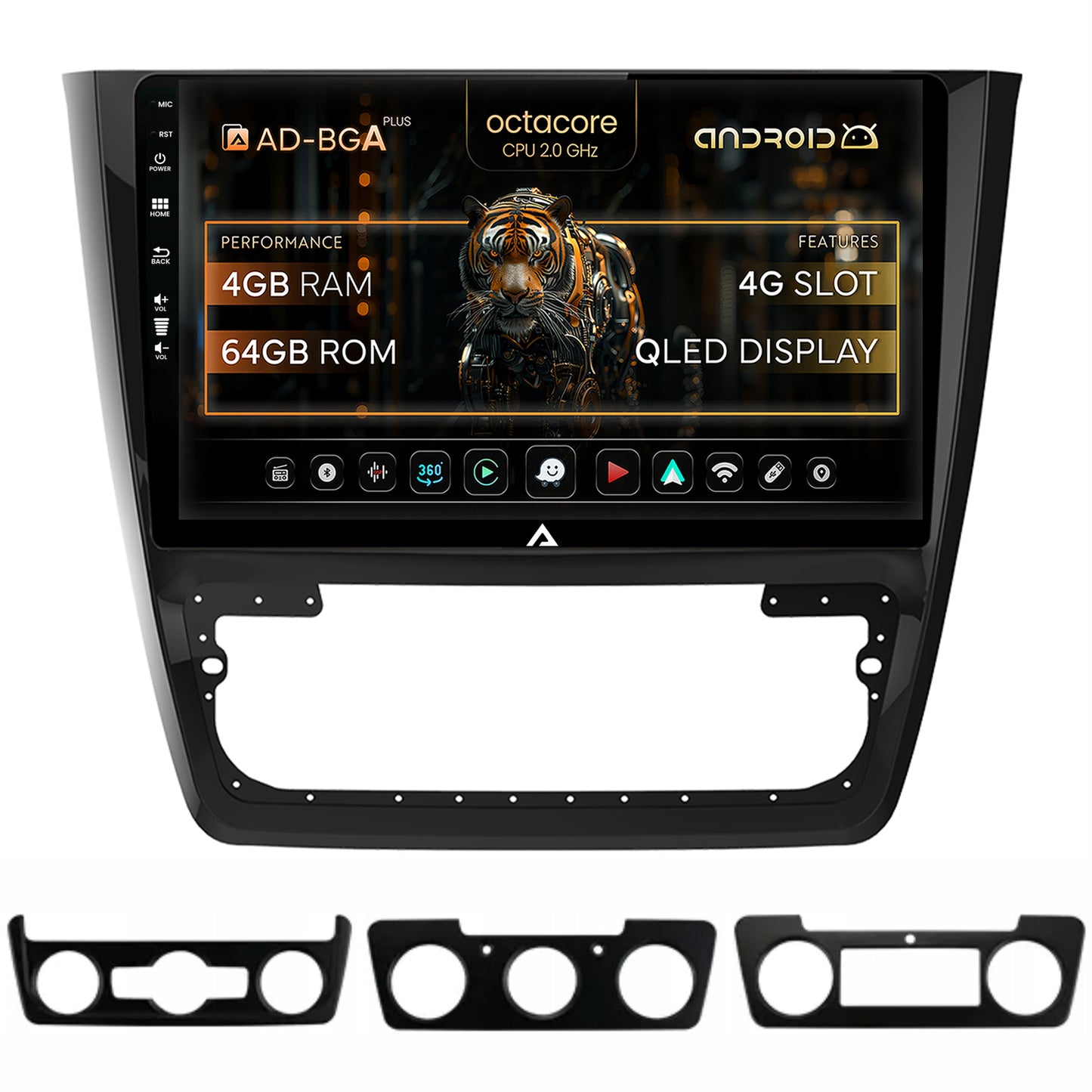 Navigatie Skoda Yeti, Android, A-Octacore / 4GB RAM + 64GB ROM, 10.1 Inch - AD-BGA10004+AD-BGRKIT040