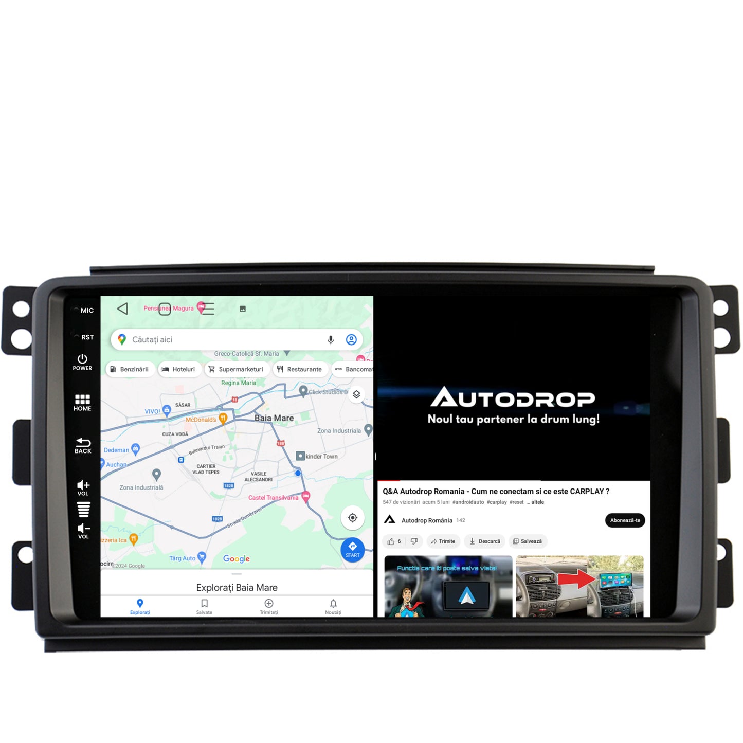 Navigatie Smart For Two (2007-2010), Android, E-Octacore / 2GB RAM + 32GB ROM, 9 Inch - AD-BGE9002+AD-BGRKIT417