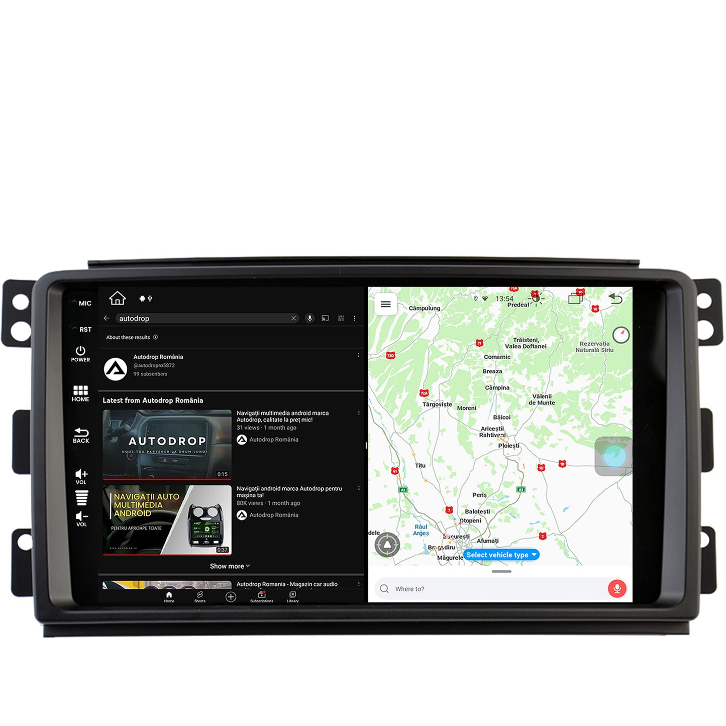 Navigatie Smart For Two (2007-2010), Android, Z-Octacore / 8GB RAM + 256GB ROM, 9 Inch - AD-BGZ9008+AD-BGRKIT417
