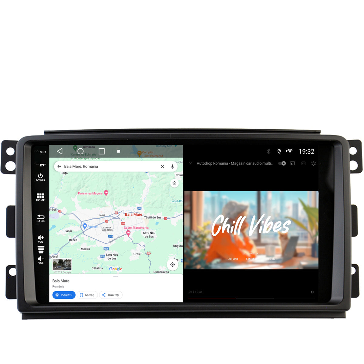 Navigatie Smart For Two (2007-2010), Android, A-Octacore / 4GB RAM + 64GB ROM, 9 Inch - AD-BGA9004+AD-BGRKIT417