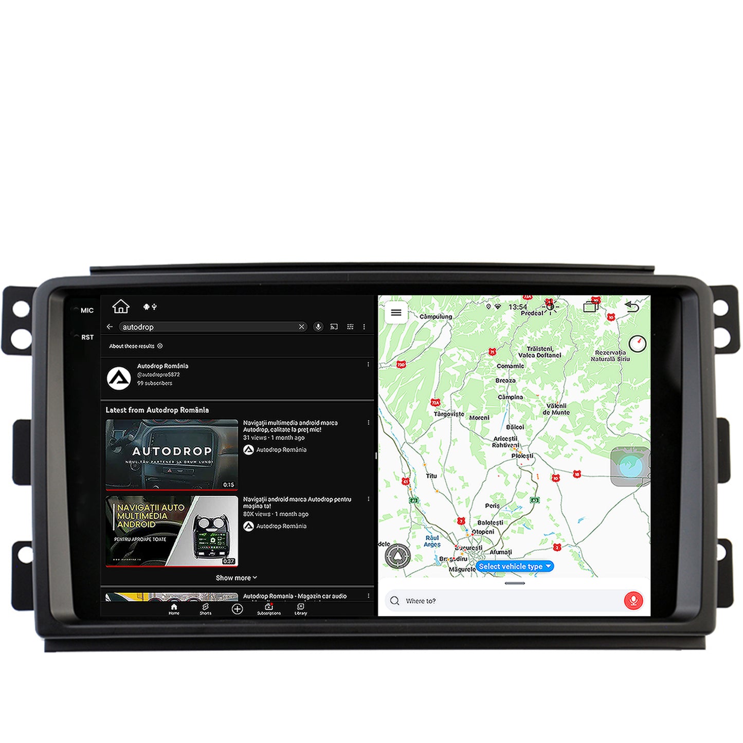 Navigatie Smart For Two (2007-2010), Android, V-Octacore / 4GB RAM + 64GB ROM, 9.5 Inch - AD-BGV9004+AD-BGRKIT417