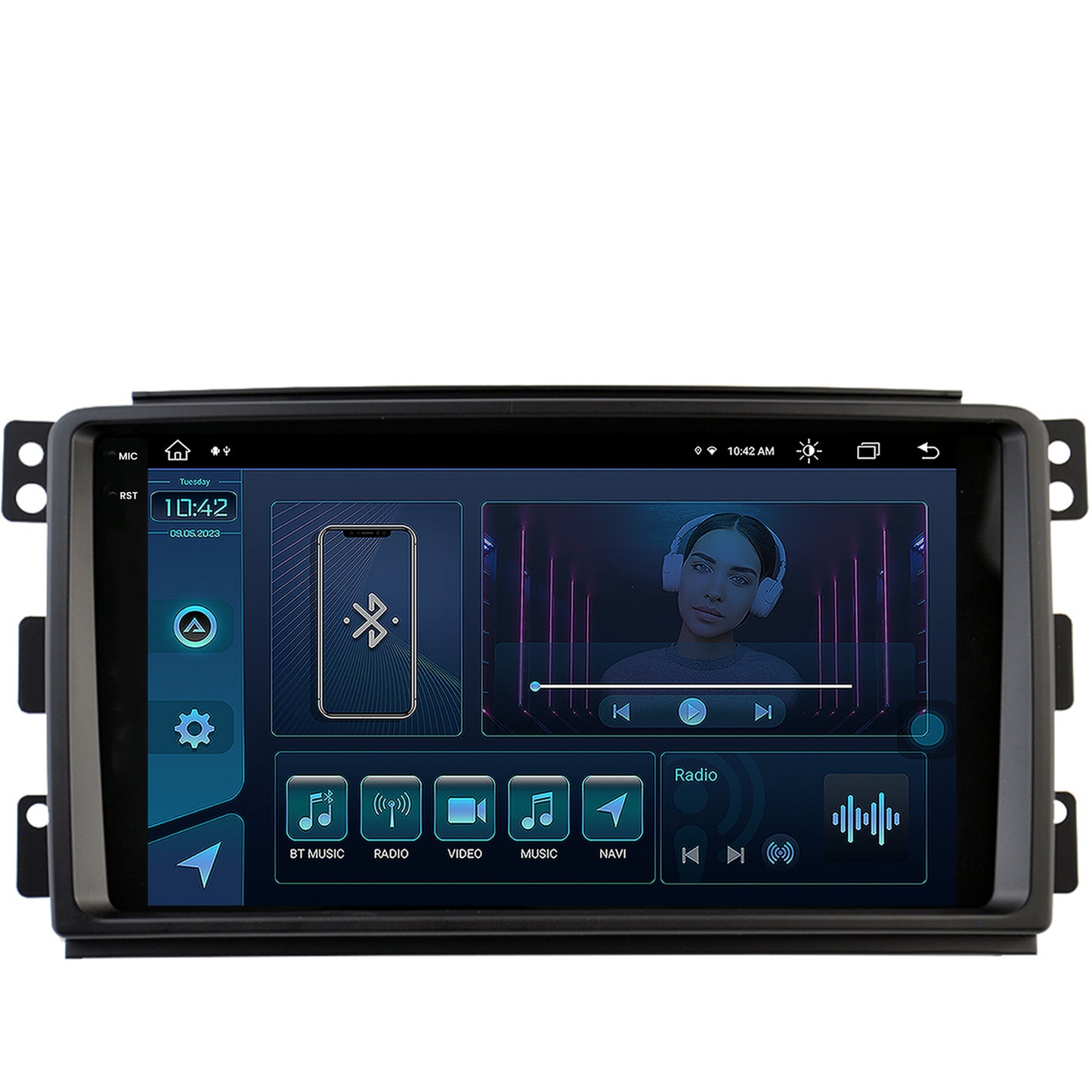 Navigatie Smart For Two (2007-2010), Android, X-Octacore / 8GB RAM + 256GB ROM, 9.5 Inch - AD-BGX9008+AD-BGRKIT417