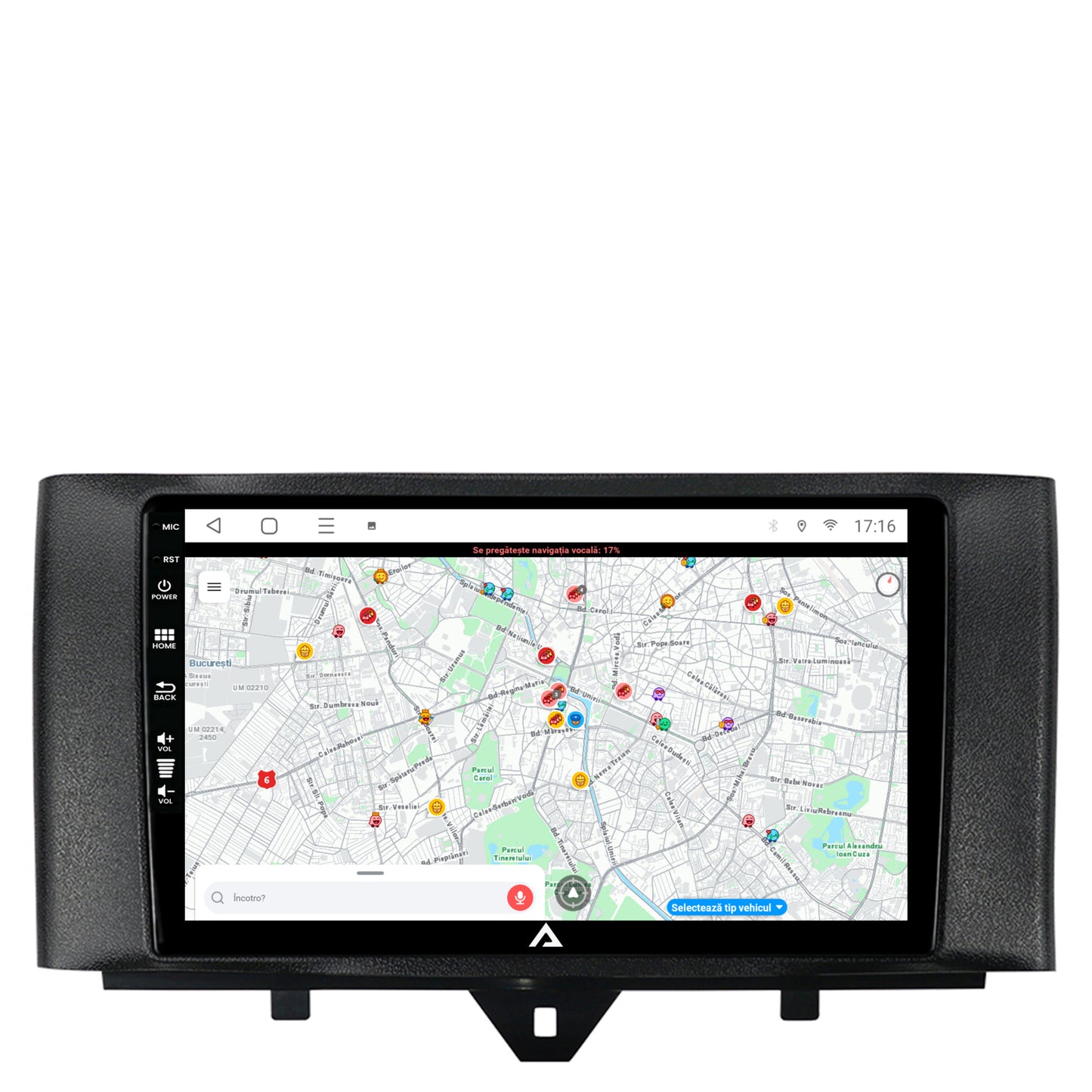 Navigatie Smart For Two (2010-2015), Android, P-Octacore / 2GB RAM + 32GB ROM, 9 Inch - AD-BGP9002+AD-BGRKIT409