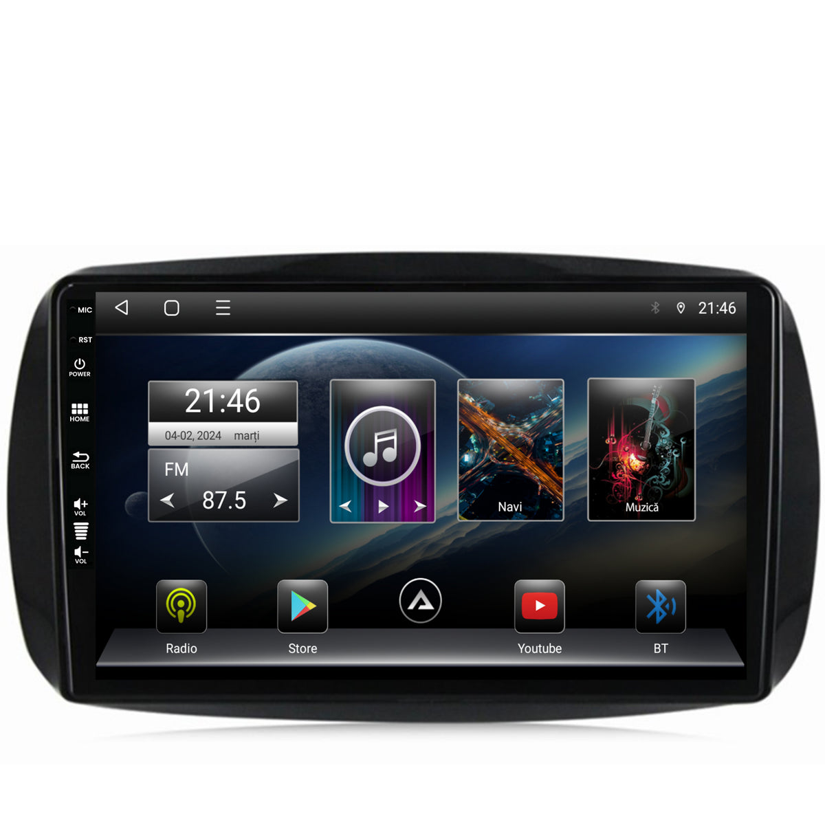 Navigatie Smart For Two (2016-Prezent), Android, E-Octacore / 2GB RAM + 32GB ROM, 9 Inch - AD-BGE9002+AD-BGRKIT412