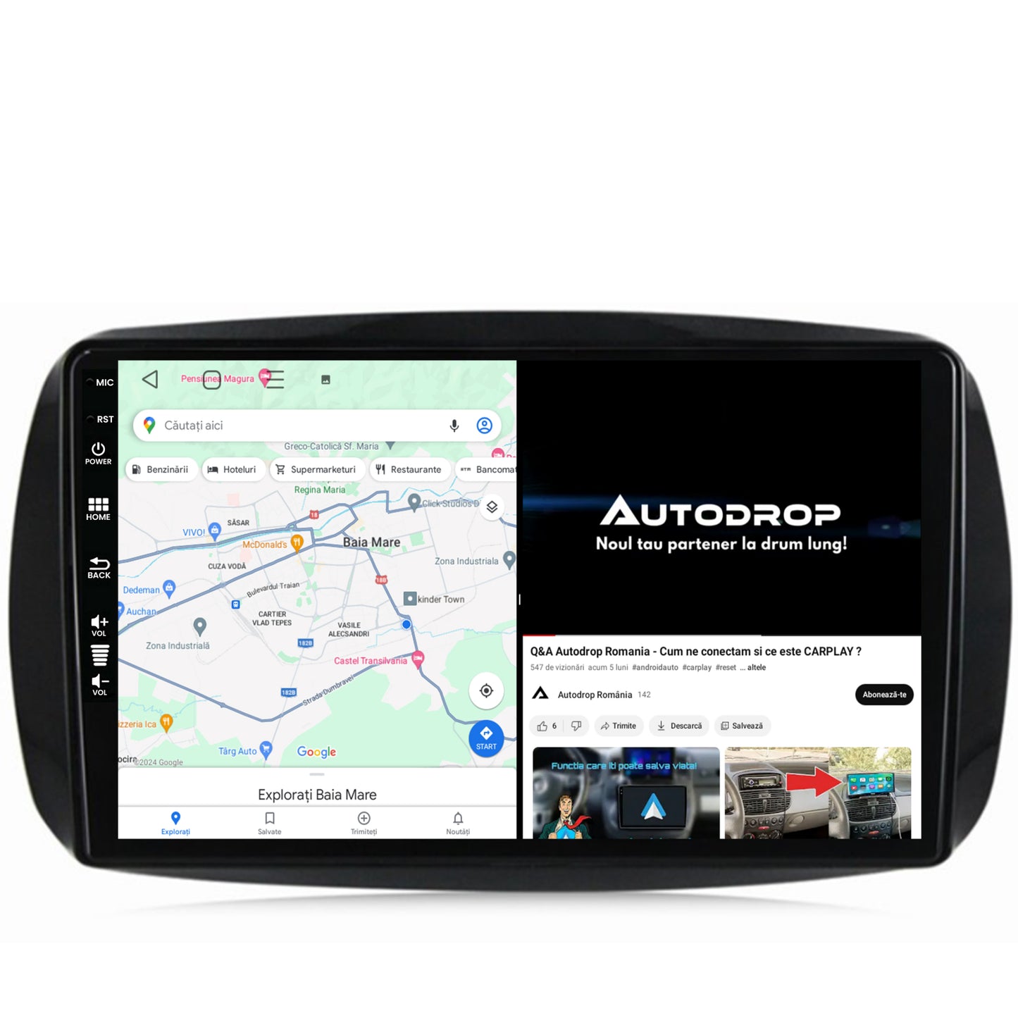 Navigatie Smart For Two (2016-Prezent), Android, P-Octacore / 2GB RAM + 32GB ROM, 9 Inch - AD-BGP9002+AD-BGRKIT412