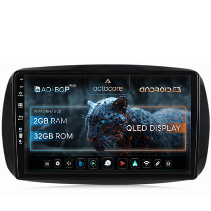 Navigatie Smart For Two (2016-Prezent), Android, P-Octacore / 2GB RAM + 32GB ROM, 9 Inch - AD-BGP9002+AD-BGRKIT412