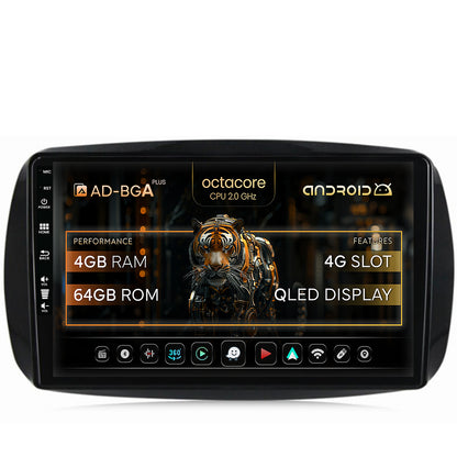Navigatie Smart For Two (2016-Prezent), Android, A-Octacore / 4GB RAM + 64GB ROM, 9 Inch - AD-BGA9004+AD-BGRKIT412