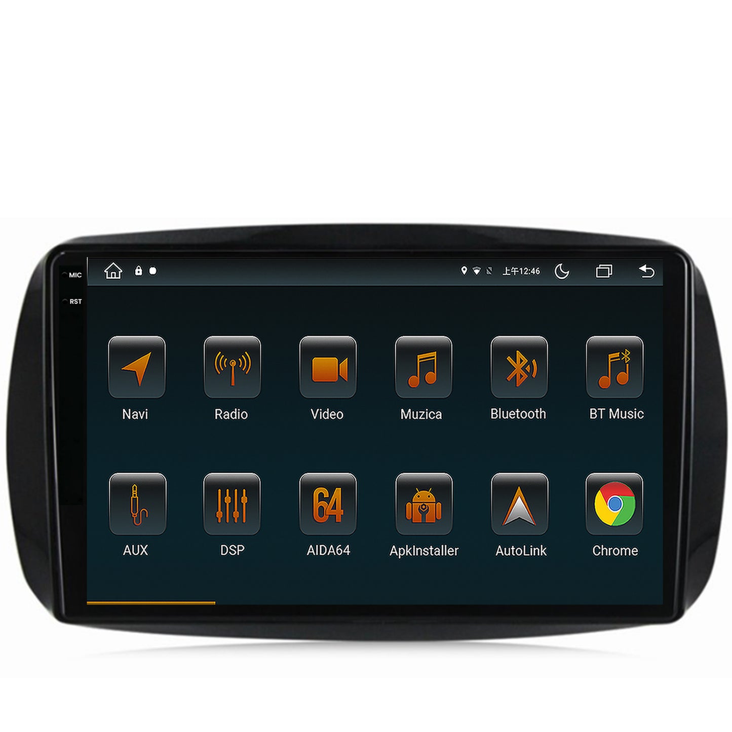 Navigatie Smart For Two (2016-Prezent), Android, V-Octacore / 4GB RAM + 64GB ROM, 9.5 Inch - AD-BGV9004+AD-BGRKIT412