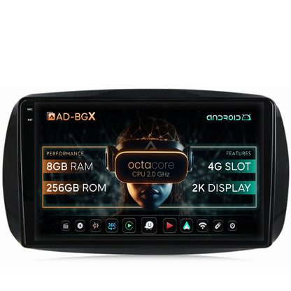 Navigatie Smart For Two (2016-Prezent), Android, X-Octacore / 8GB RAM + 256GB ROM, 9.5 Inch - AD-BGX9008+AD-BGRKIT412