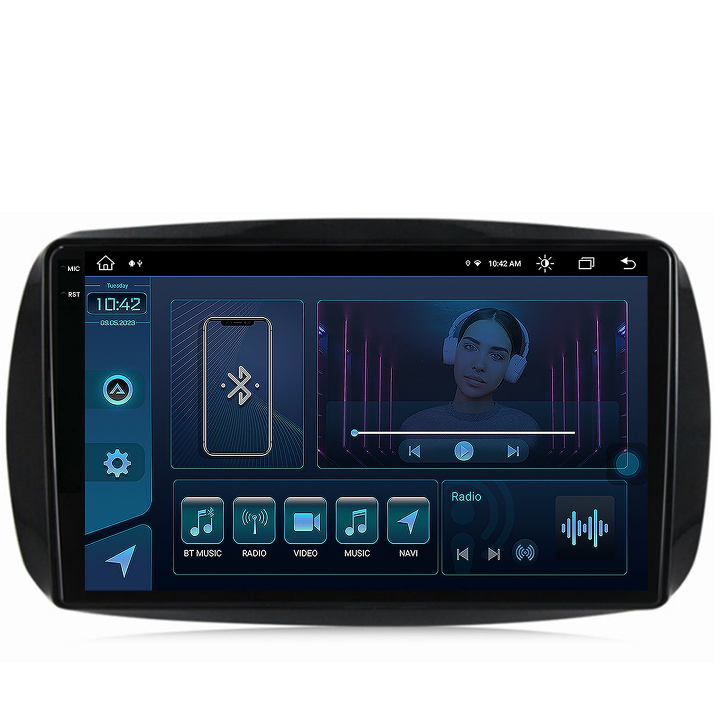 Navigatie Smart For Two (2016-Prezent), Android, X-Octacore / 8GB RAM + 256GB ROM, 9.5 Inch - AD-BGX9008+AD-BGRKIT412