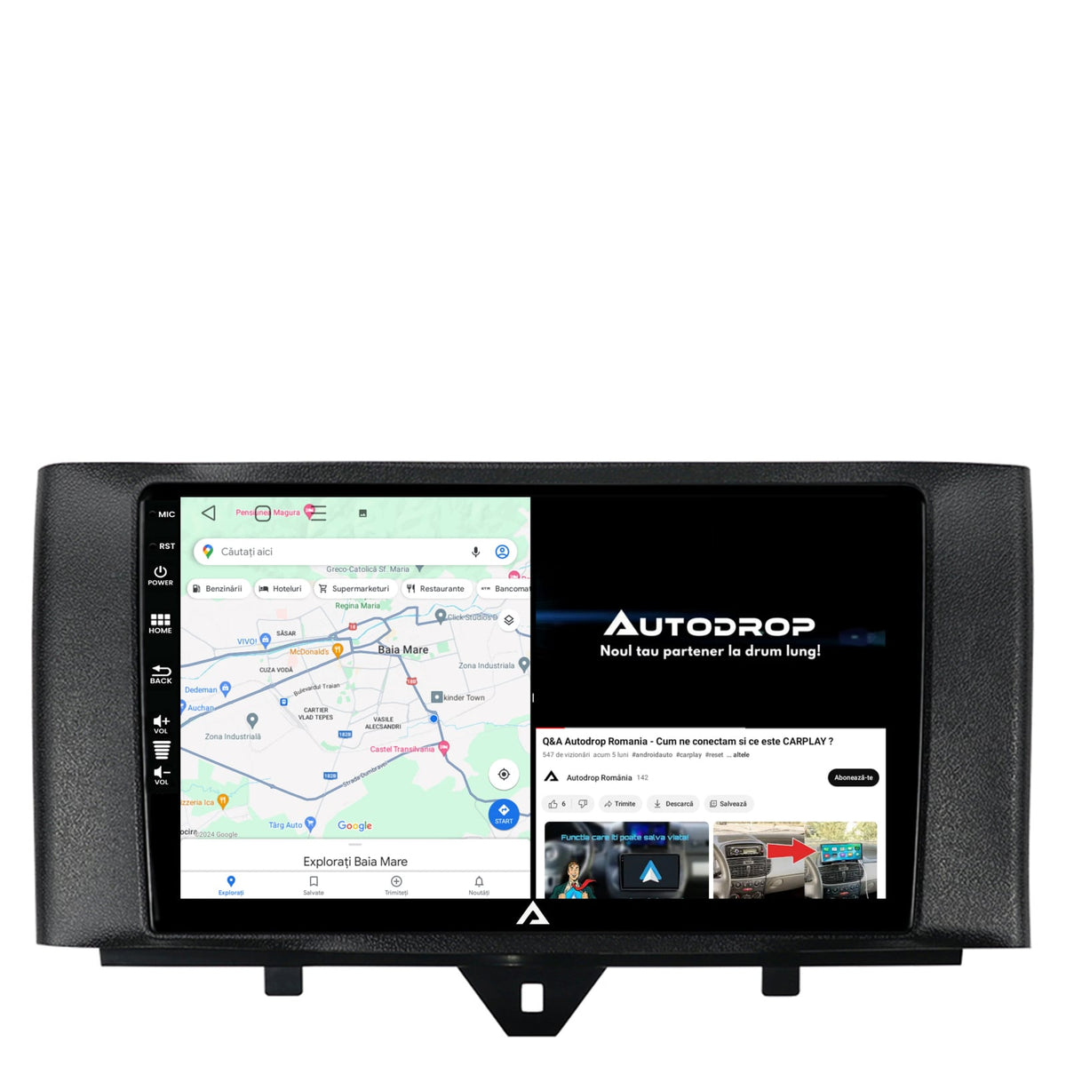 Navigatie Smart Fortwo (2010-2015), Android, E-Octacore / 2GB RAM + 32GB ROM, 9 Inch - AD-BGE9002+AD-BGRKIT409