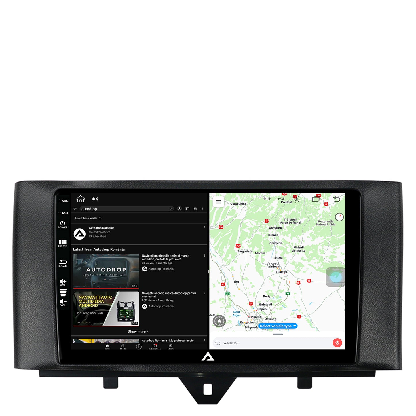Navigatie Smart Fortwo (2010-2015), Android, Z-Octacore / 8GB RAM + 256GB ROM, 9 Inch - AD-BGZ9008+AD-BGRKIT409