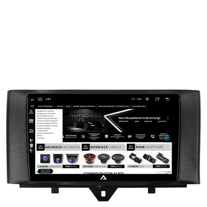 Navigatie Smart Fortwo (2010-2015), Android, Z-Octacore / 8GB RAM + 256GB ROM, 9 Inch - AD-BGZ9008+AD-BGRKIT409
