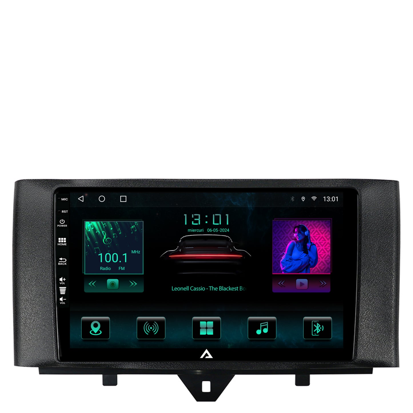 Navigatie Smart Fortwo (2010-2015), Android, A-Octacore / 4GB RAM + 64GB ROM, 9 Inch - AD-BGA9004+AD-BGRKIT409