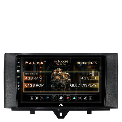 Navigatie Smart Fortwo (2010-2015), Android, A-Octacore / 4GB RAM + 64GB ROM, 9 Inch - AD-BGA9004+AD-BGRKIT409