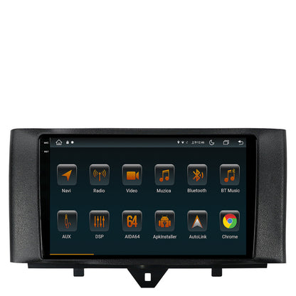 Navigatie Smart Fortwo (2010-2015), Android, V-Octacore / 4GB RAM + 64GB ROM, 9.5 Inch - AD-BGV9004+AD-BGRKIT409