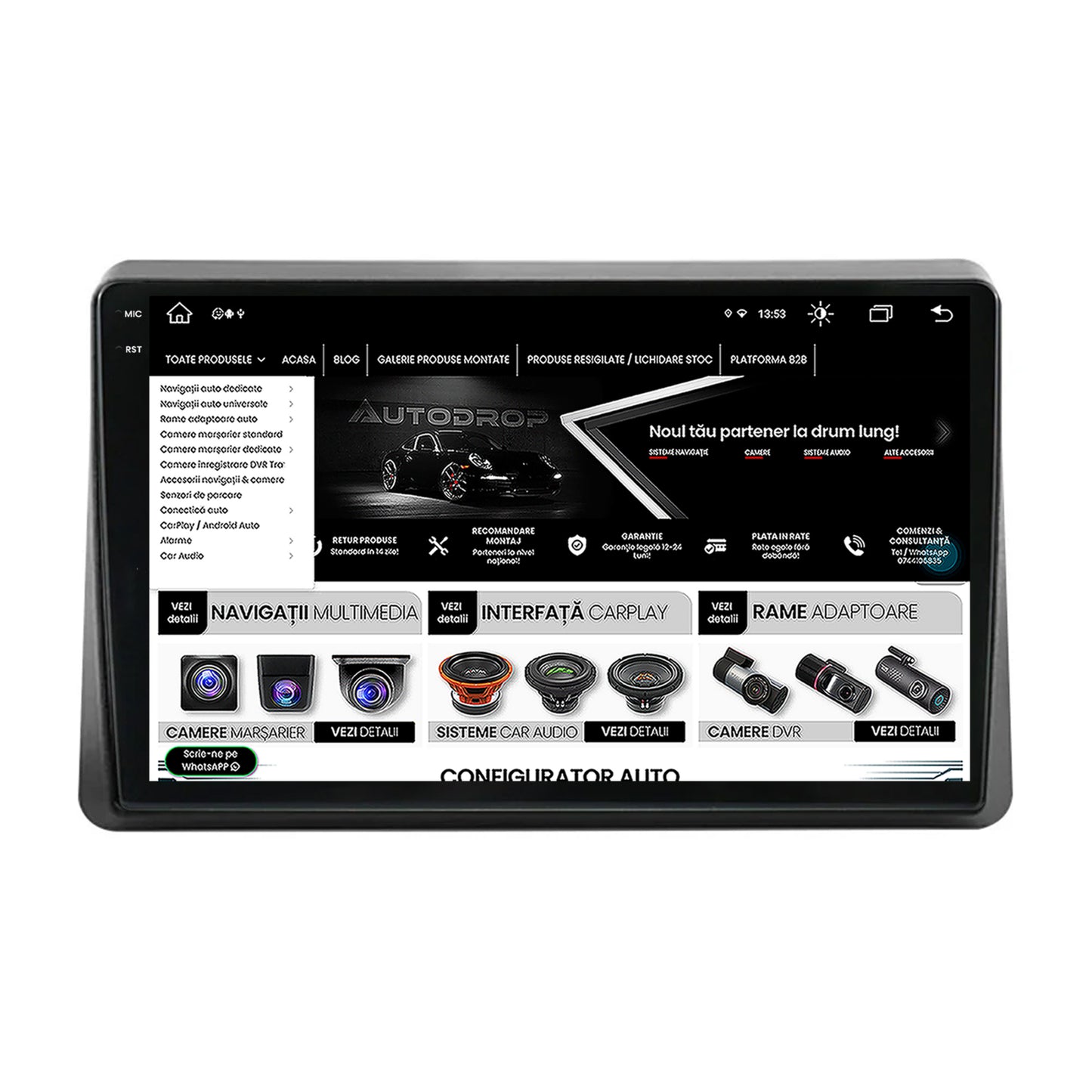 Navigatie Opel Movano / Renault Master (2020-2024), Android, X-Octacore / 8GB RAM + 256GB ROM, 10 Inch - AD-BGX10008+AD-BGRKIT377