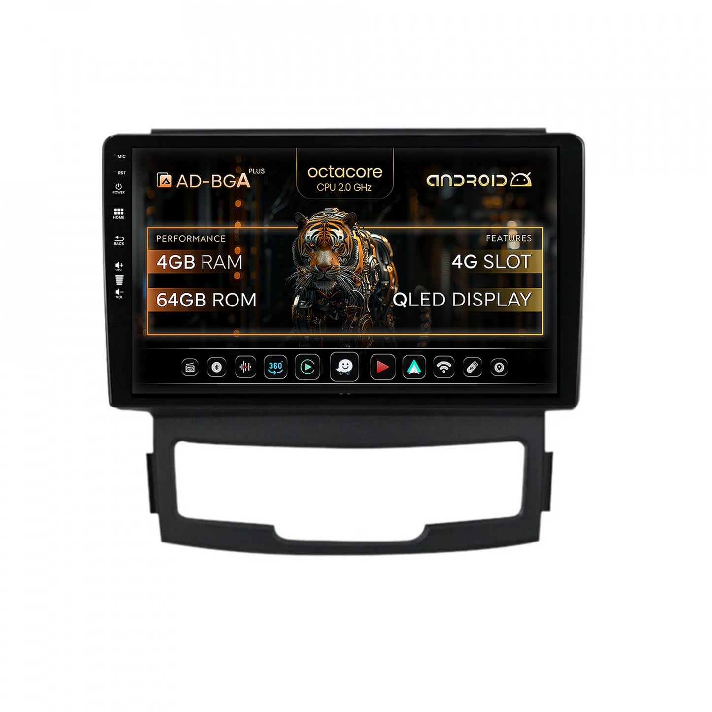 Navigatie Ssang Yong Korando (2010-2013), Android, A-Octacore / 4GB RAM + 64GB ROM, 9 Inch - AD-BGA9004+AD-BGRKIT432