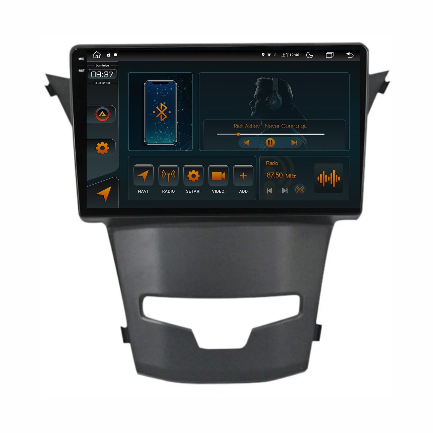 Navigatie Ssang Yong Korando (2013-2019), Android, V-Octacore / 4GB RAM + 64GB ROM, 9.5 Inch - AD-BGV9004+AD-BGRKIT441