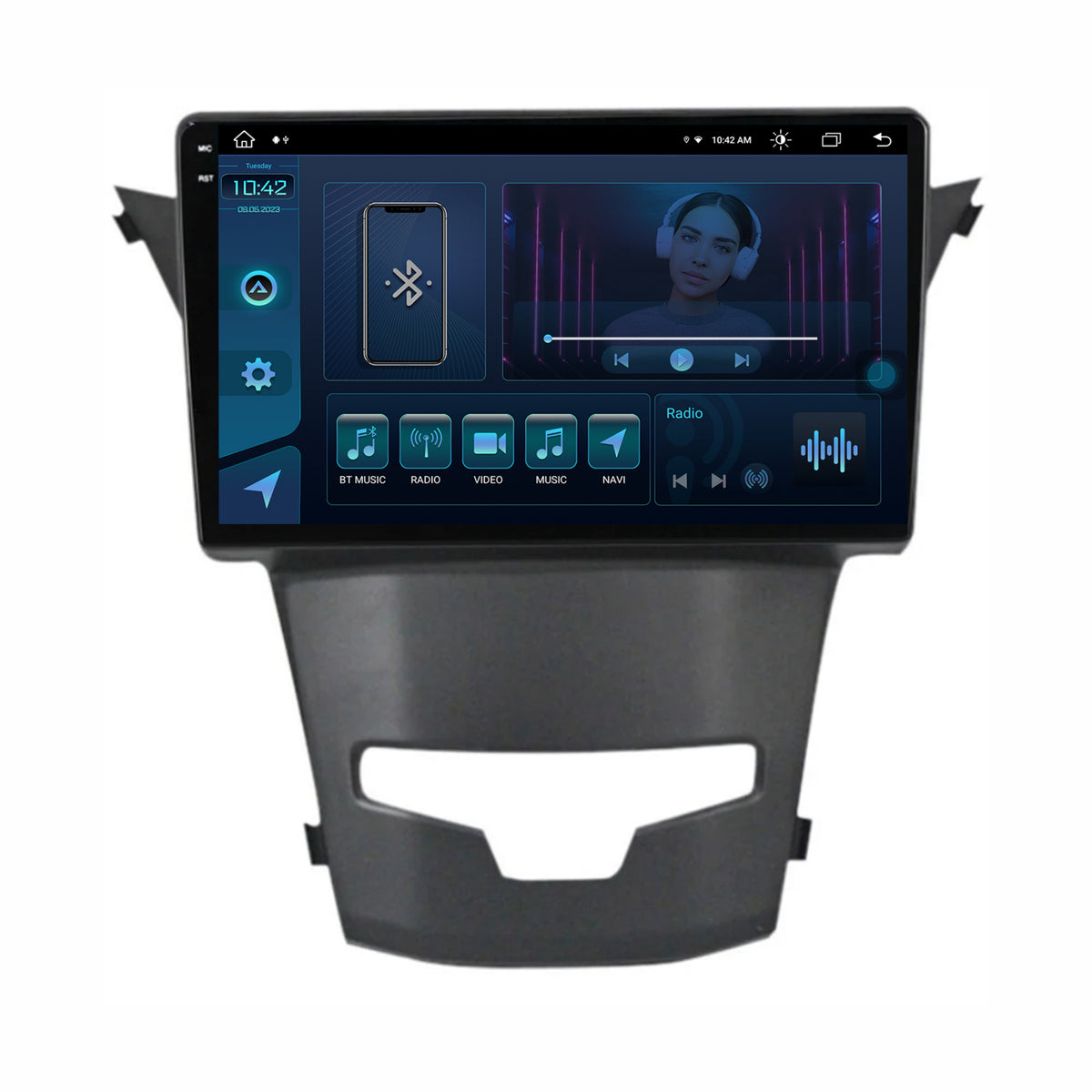 Navigatie Ssang Yong Korando (2013-2019), Android, X-Octacore / 8GB RAM + 256GB ROM, 9.5 Inch - AD-BGX9008+AD-BGRKIT441