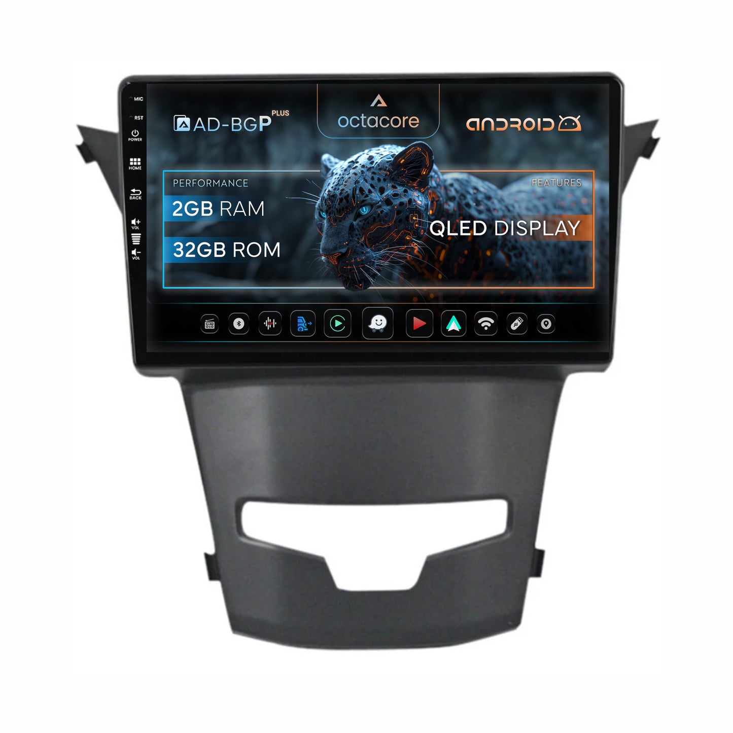 Navigatie Ssang Yong Korando (2013-2019), Android, P-Octacore / 2GB RAM + 32GB ROM, 9 Inch - AD-BGP9002+AD-BGRKIT441