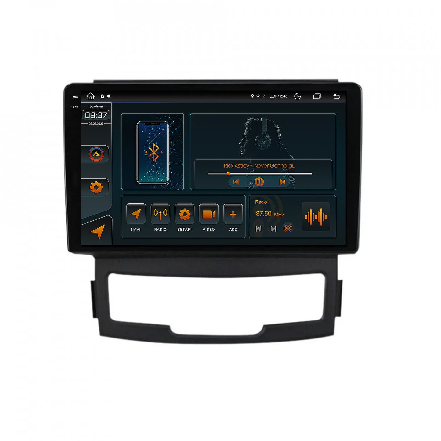 Navigatie Ssang Yong Korando (2010-2013), Android, V-Octacore / 4GB RAM + 64GB ROM, 9.5 Inch - AD-BGV9004+AD-BGRKIT432