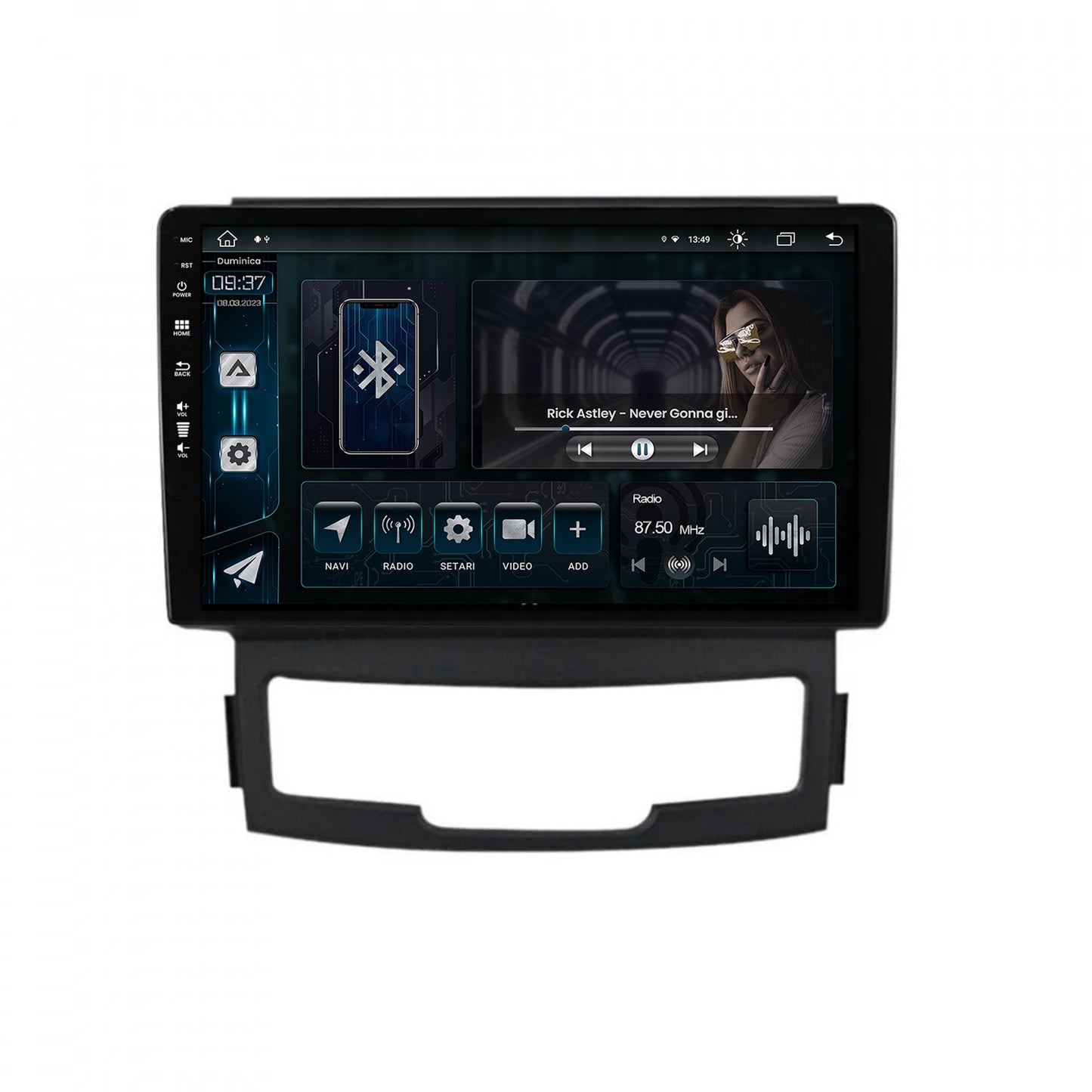 Navigatie Ssang Yong Korando (2010-2013), Android, Z-Octacore / 8GB RAM + 256GB ROM, 9 Inch - AD-BGZ9008+AD-BGRKIT432