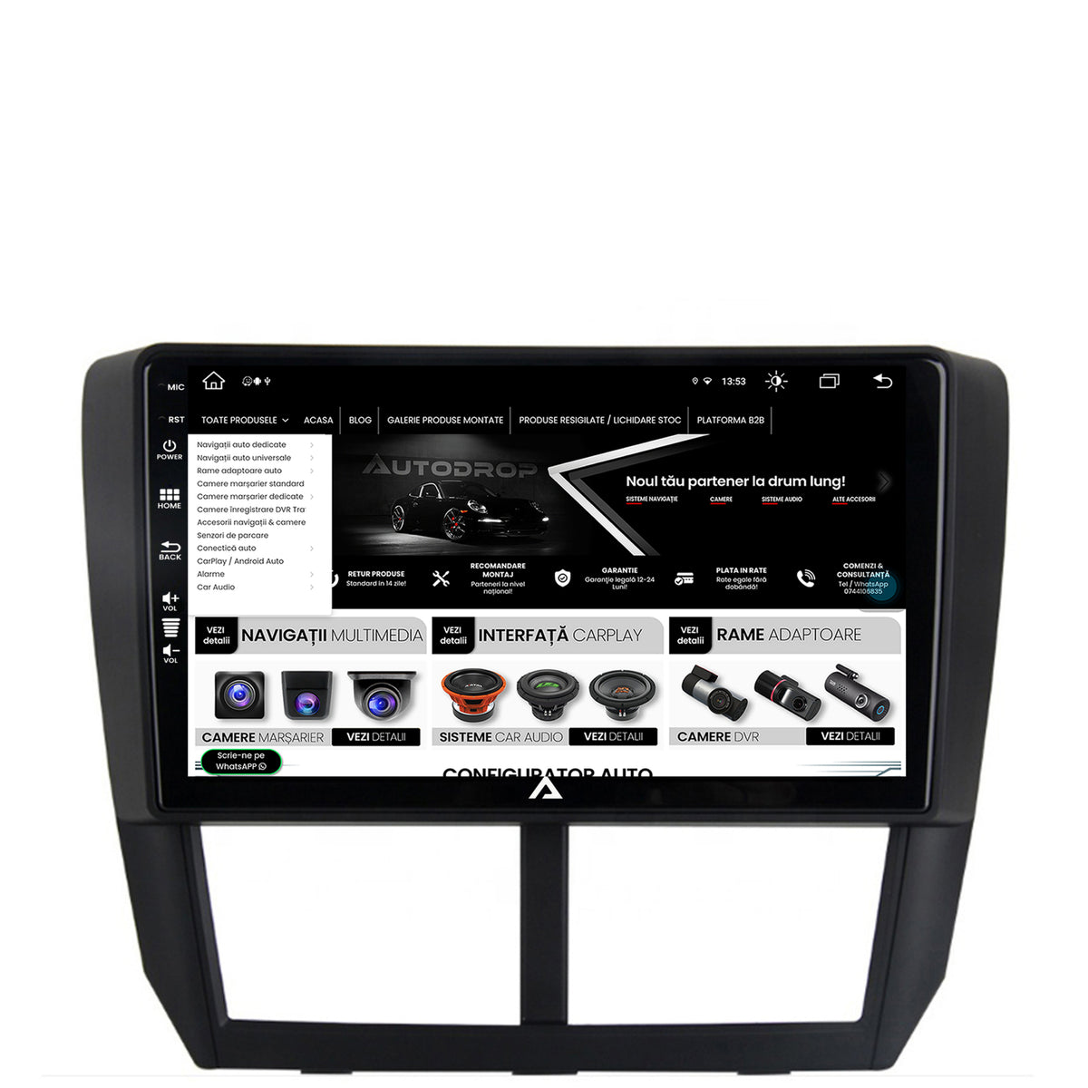 Navigatie Subaru Forester (2007-2013), Android, Z-Octacore / 8GB RAM + 256GB ROM, 9 Inch - AD-BGZ9008+AD-BGRKIT333