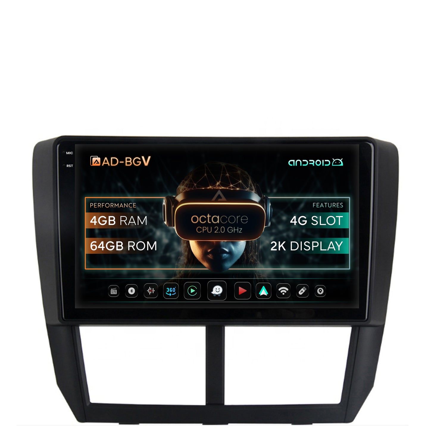 Navigatie Subaru Forester (2007-2013), Android, V-Octacore / 4GB RAM + 64GB ROM, 9.5 Inch - AD-BGV9004+AD-BGRKIT333