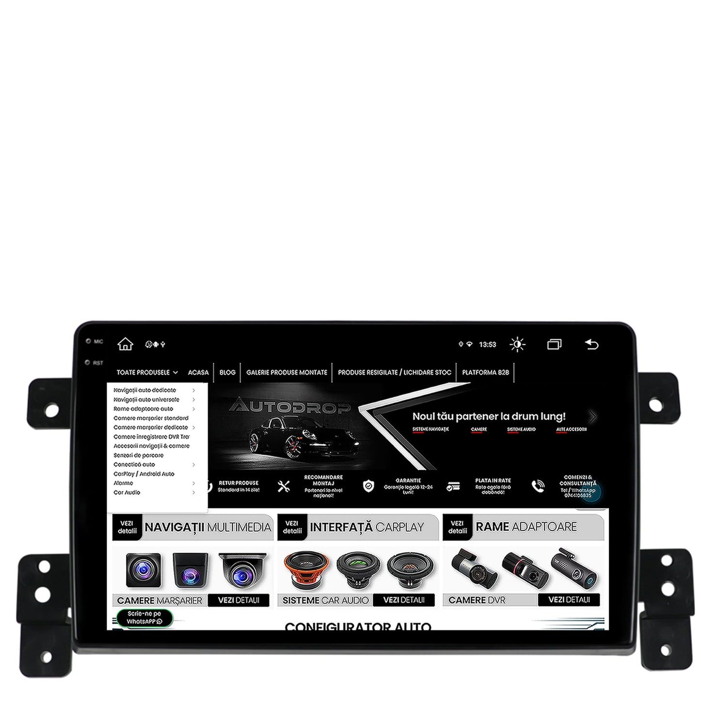 Navigatie Suzuki Grand Vitara (2005-2015), Android, V-Octacore / 4GB RAM + 64GB ROM, 9.5 Inch - AD-BGV9004+AD-BGRKIT314