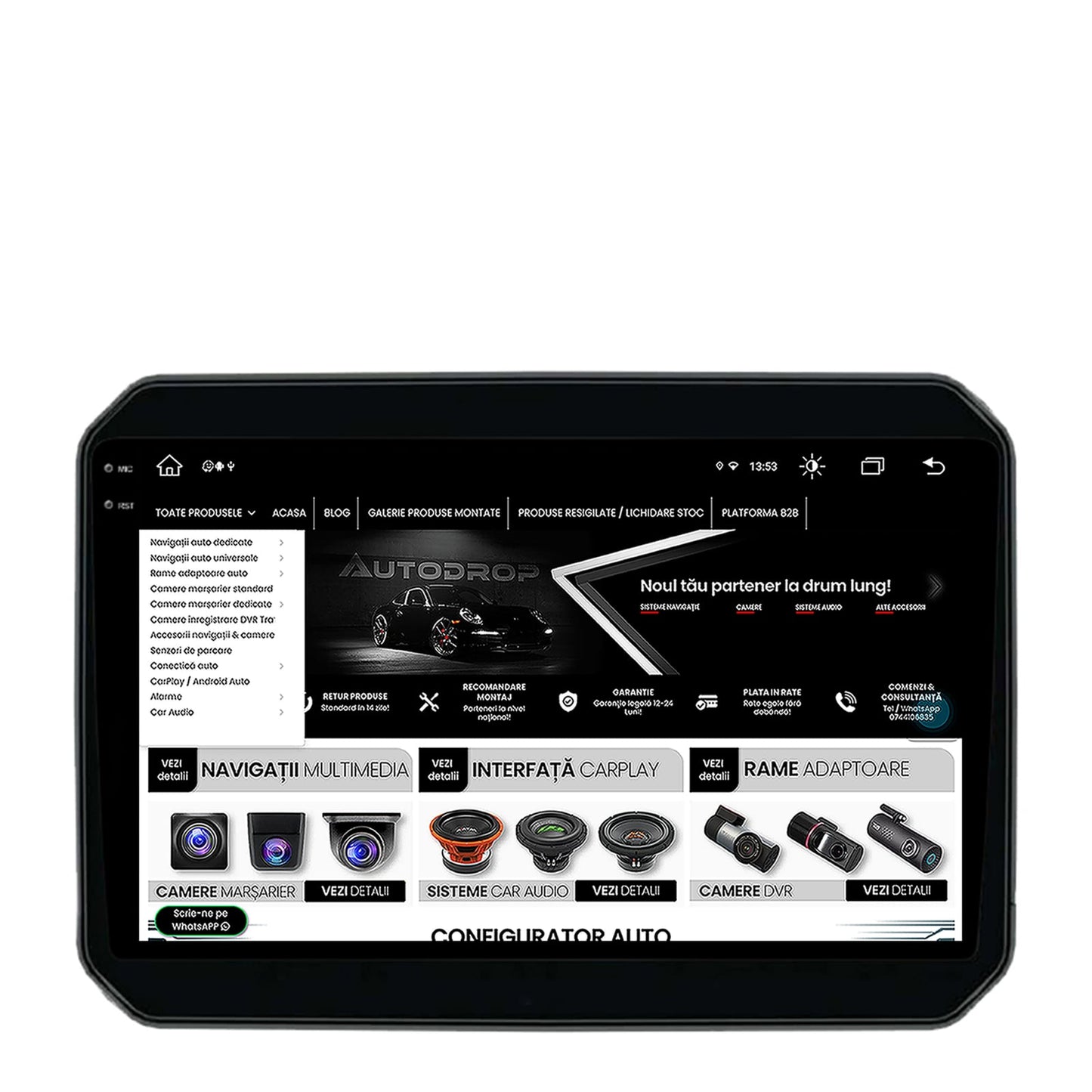Navigatie Suzuki Ignis (2016+), Android, V-Octacore / 4GB RAM + 64GB ROM, 9.5 Inch - AD-BGV9004+AD-BGRKIT308