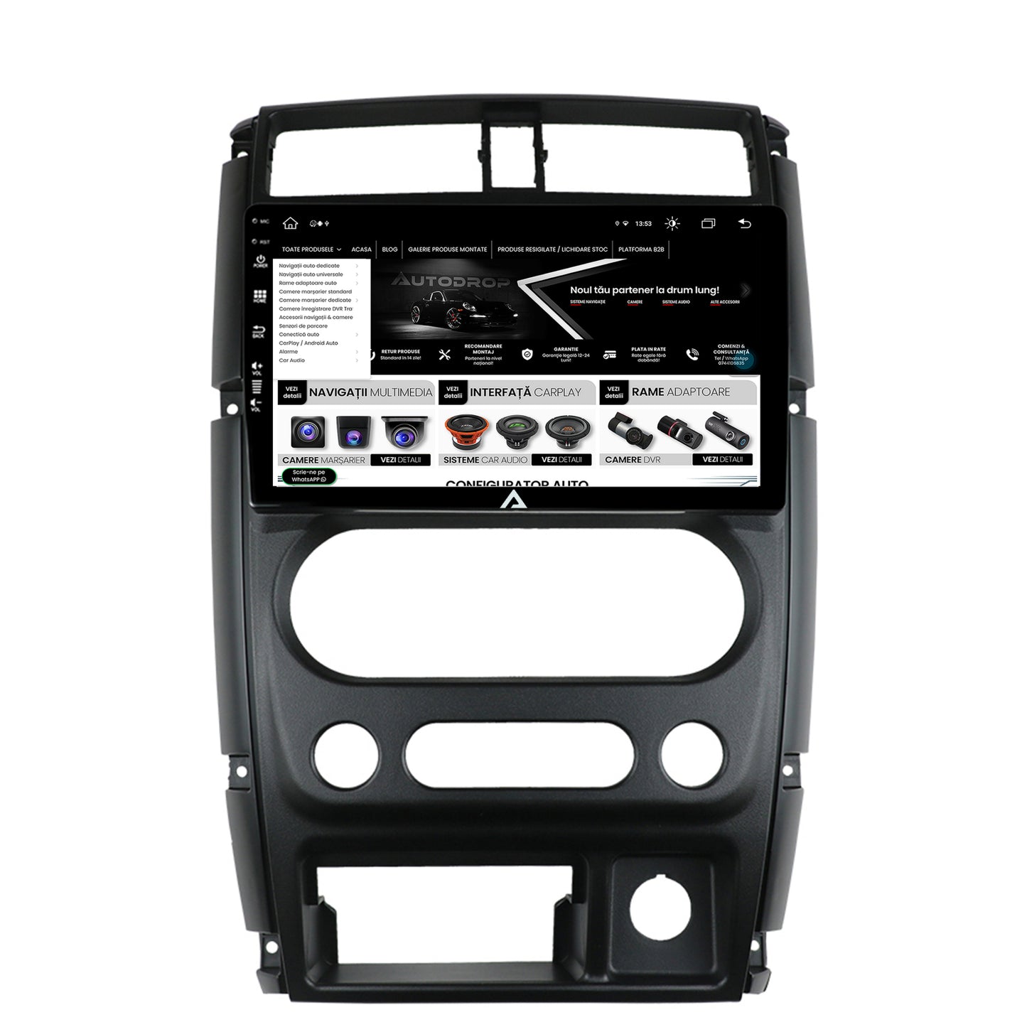 Navigatie Suzuki Jimny (2005+), Android, Z-Octacore / 8GB RAM + 256GB ROM, 9 Inch - AD-BGZ9008+AD-BGRKIT315