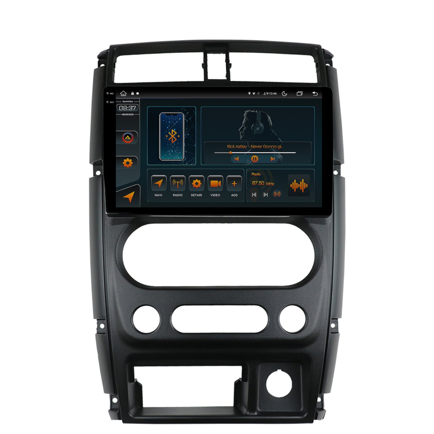Navigatie Suzuki Jimny (2005+), Android, V-Octacore / 4GB RAM + 64GB ROM, 9.5 Inch - AD-BGV9004+AD-BGRKIT315