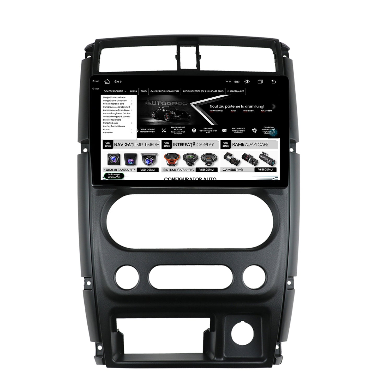 Navigatie Suzuki Jimny (2005+), Android, X-Octacore / 8GB RAM + 256GB ROM, 9.5 Inch - AD-BGX9008+AD-BGRKIT315