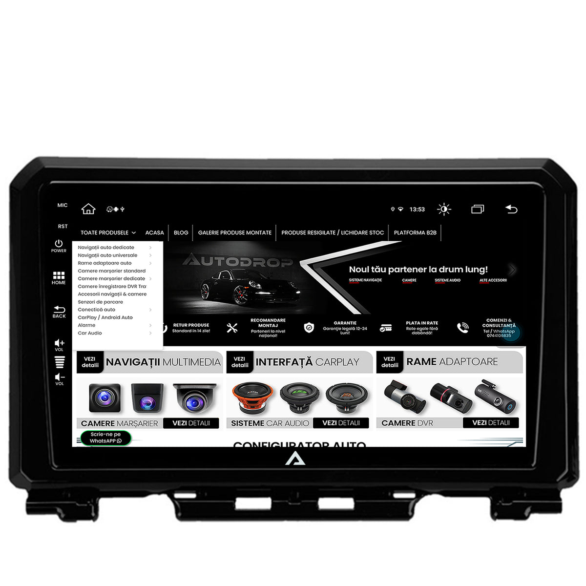 Navigatie Suzuki Jimny (2018-2022), Android, Z-Octacore / 8GB RAM + 256GB ROM, 9 Inch - AD-BGZ9008+AD-BGRKIT312