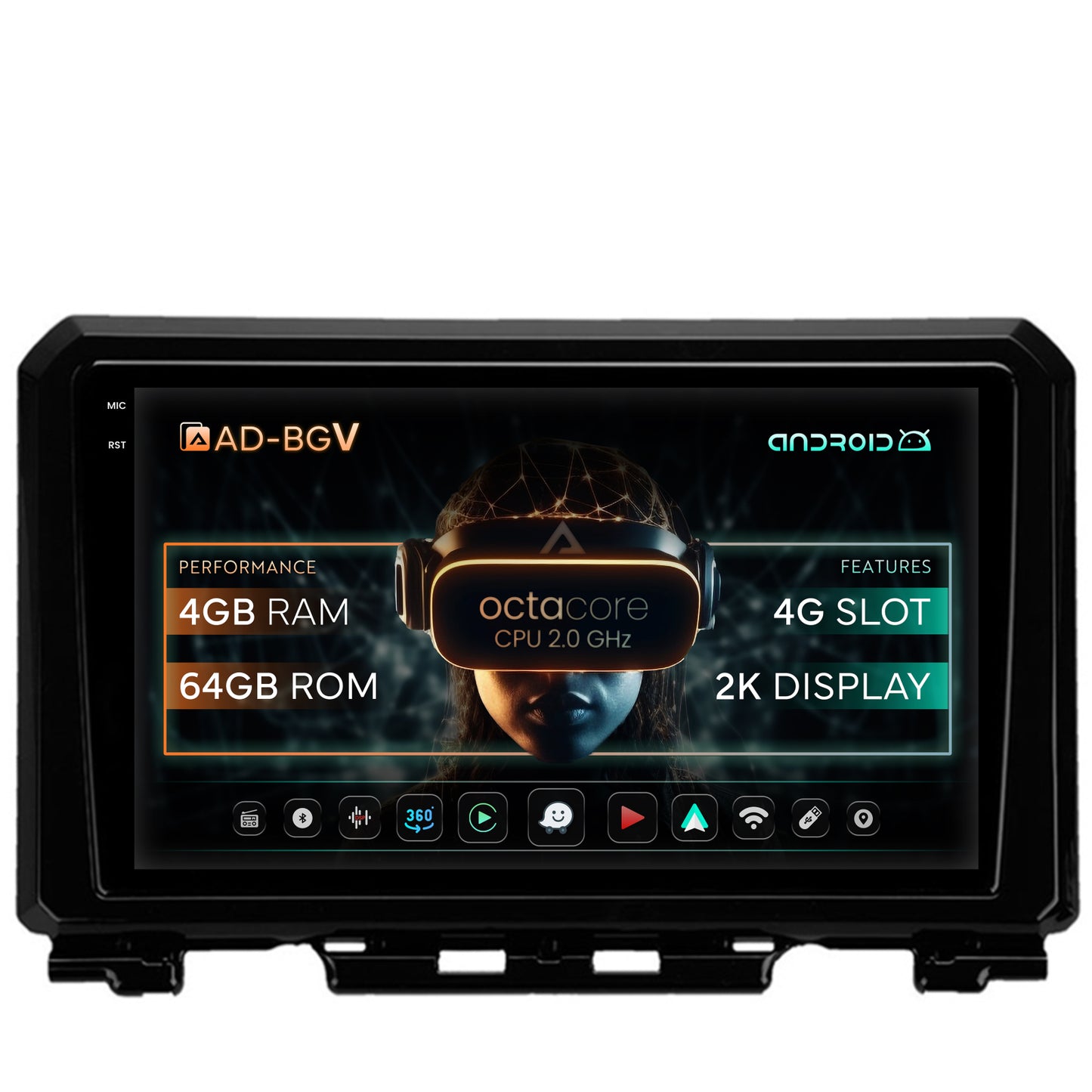 Navigatie Suzuki Jimny (2018-2022), Android, V-Octacore / 4GB RAM + 64GB ROM, 9.5 Inch - AD-BGV9004+AD-BGRKIT312