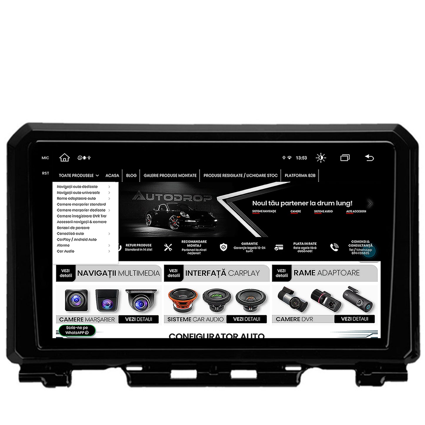 Navigatie Suzuki Jimny (2018-2022), Android, X-Octacore / 8GB RAM + 256GB ROM, 9.5 Inch - AD-BGX9008+AD-BGRKIT312