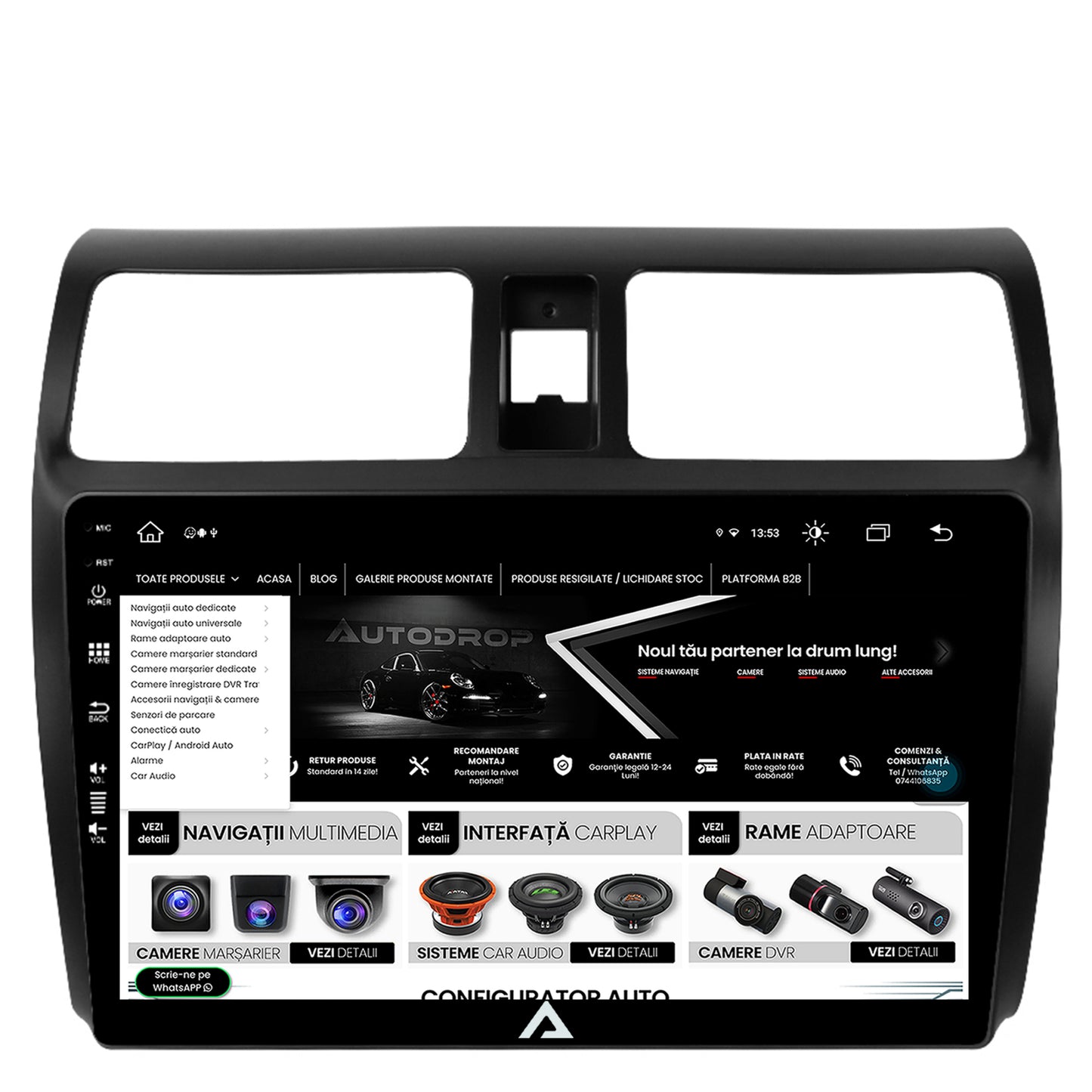 Navigatie Suzuki Swift (2003-2010), Android, Z-Octacore / 8GB RAM + 256GB ROM, 9 Inch - AD-BGZ9008+AD-BGRKIT301