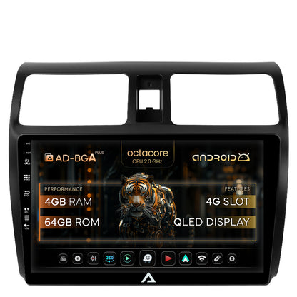 Navigatie Suzuki Swift (2003-2010), Android, A-Octacore / 4GB RAM + 64GB ROM, 10.1 Inch - AD-BGA10004+AD-BGRKIT301