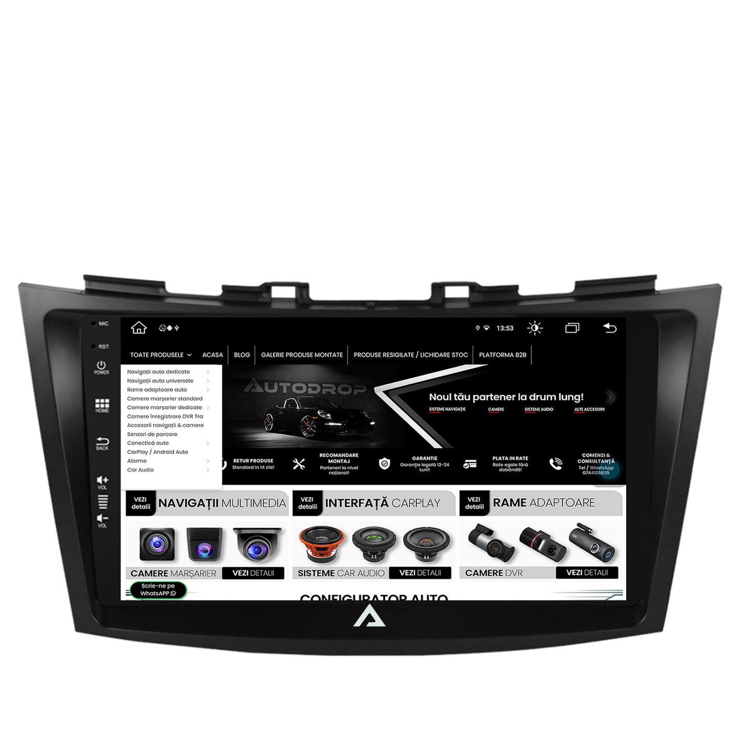 Navigatie Suzuki Swift (2011-2017), Android, Z-Octacore|AC8257| / 4GB RAM + 64GB ROM, 9 Inch - AD-BGZ9008+AD-BGRKIT304